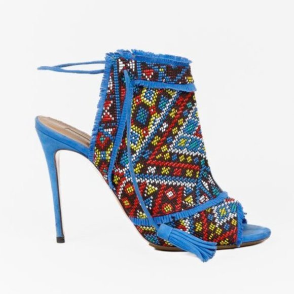 aquazzura blue heels